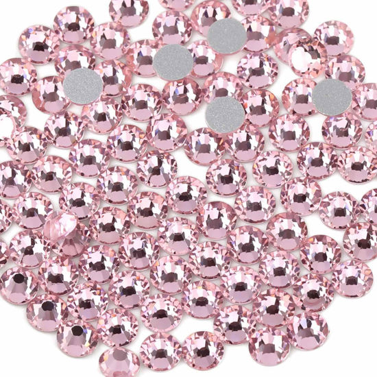 Picture of beadsland Flat Back Crystal Rhinestones Round Gems, Light Pink (3.8-4.0mm) SS16/1440pcs