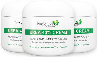 Picture of PurOrganica Urea 40% Foot Cream - Pack of 3 - Callus Remover - Moisturizes & Rehydrates Thick, Cracked, Rough, Dead & Dry Skin - For Feet, Elbows and Hands - Made in USA