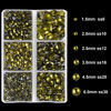 Picture of 4000Pcs Mixed Size Hot Fix Round Crystals Gems Glass Stones Hotfix Flat Back Rhinestones (Olivine)