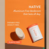 Picture of Native Plastic Free Deodorant | Natural Deodorant for Women and Men, Aluminum Free with Baking Soda, Probiotics, Coconut Oil and Shea Butter | Citrus & Herbal Musk