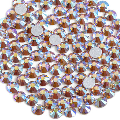 Picture of beadsland 288 Pieces Flat Back Crystal Rhinestones Round Gems, Lt.Colorado Topaz AB,SS30,6.3-6.5mm