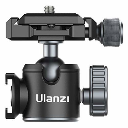 Picture of Tripod Ball Head ULANZI U-80L Camera Quick Release Metal Ball Head Camera Mount Arca Swiss 360° Rotating with Quick Release Plate & Cold Shoe, 22lbs/10kg Load for 1/4" Tripod,Monopod,DSLR,Camera