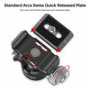 Picture of Tripod Ball Head ULANZI U-80L Camera Quick Release Metal Ball Head Camera Mount Arca Swiss 360° Rotating with Quick Release Plate & Cold Shoe, 22lbs/10kg Load for 1/4" Tripod,Monopod,DSLR,Camera