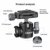 Picture of Tripod Ball Head ULANZI U-80L Camera Quick Release Metal Ball Head Camera Mount Arca Swiss 360° Rotating with Quick Release Plate & Cold Shoe, 22lbs/10kg Load for 1/4" Tripod,Monopod,DSLR,Camera