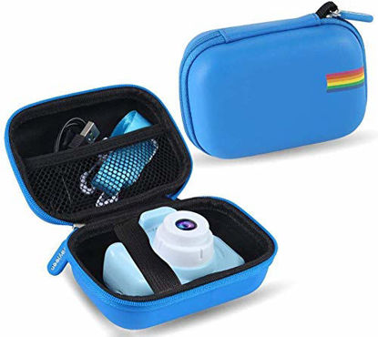 Picture of Case for OMZER/OMWay/Veroyi/RegeMoudal/Hachi's Choice/JLtech Kids Camera Gifts for 4-8 Year Old Girls. Shockproof Storage Box fits for Toys Cameras,USB Cable and microSD Card.(Case Only) (Blue)