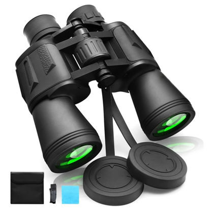 Picture of Binoculars for Adults and Kids,20x50 High Power Military Binoculars,Low Light Night Vision Waterproof HD Compact Binoculars,BAK4 Prism FMC Lens for Bird Watching Hunting Travel Football Stargazing