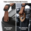 Picture of PADWA Light Purple Camera Straps for Photographers - Full Grain Crazy Horse Leather Head,1.5" Wide Pure Cotton Woven Camera Strap,Adjustable Shoulder Neck Strap for Cameras,Great Gift for Photographers