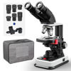 Picture of Vabiooth Lab Compound Binocular Microscope 40X-2500X Magnification, Two-Layer Mechanical Stage, 20mm Ultra Wide-Field 10X 16X and 25X Eyepieces, Dual Power Supply, Abbe Condenser