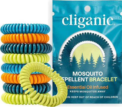 Picture of Cliganic 50 Pack Mosquito Repellent Bracelets, DEET-Free Bands, Individually Wrapped (Packaging May Vary)