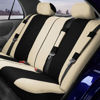 Picture of FH Group Car Seat Cover Full Set Light and Breezy Beige and Black Car Seat Covers with Front Seat Covers and Rear Split Bench Car Seat Cover Universal Fit Interior Accessories for Cars Trucks and SUVs