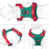 Picture of PHOEPET No Pull Dog Harness, Unique Colors Reflective Adjustable Dog Vest, with Soft Training Handle Metal Clips for Small Medium Large Dogs (Dark Green Base & Red Straps,S)