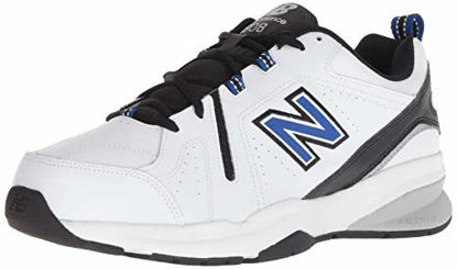 Picture of New Balance Men's 608 V5 Casual Comfort Cross Trainer, White/Team Royal, 13 Wide