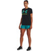 Picture of Under Armour womens Play Up 3.0 Shorts , (722) Coastal Teal / Black / Lime Surge , XX-Large