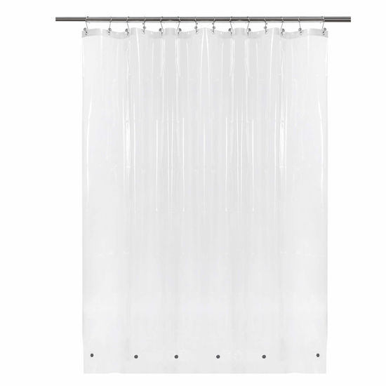 Picture of Barossa Design Clear Shower Curtain Liner 82 Width by 74 Height with Free Hooks - 6 Bottom Magnets, Waterproof PEVA, PVC Free, Metal Grommets Curtain PEVA 6G