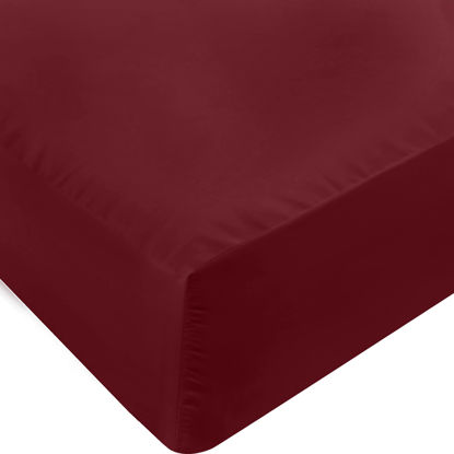 Picture of Utopia Bedding King Fitted Sheet - Bottom Sheet - Deep Pocket - Soft Microfiber -Shrinkage and Fade Resistant-Easy Care -1 Fitted Sheet Only (Red Burgundy)