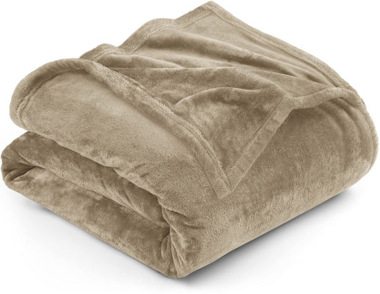 Picture of Utopia Bedding Fleece Blanket Queen Size Camel 300GSM Luxury Fuzzy Soft Anti-Static Microfiber Bed Blanket (90x90 Inches)