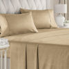 Picture of King Size Sheet Set - Breathable & Cooling Sheets - Softer Than Jersey Cotton - Same Look as Jersey Knit Sheets & T-Shirt Sheets - Deep Pockets - Easy Fit - 4 Piece Set - Wrinkle Free - Heathered Tan