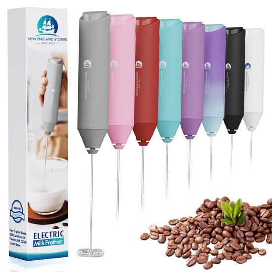 Milk Frother Handheld, Electric Coffe Frother, Drink Mixer with Stainless Steel Frother Stand, Mini Foam Maker, Electric Whisk for Milk Coffe Matcha