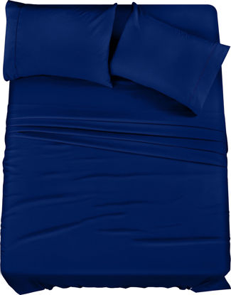 Picture of Utopia Bedding King Bed Sheets Set - 4 Piece Bedding - Brushed Microfiber - Shrinkage and Fade Resistant - Easy Care (King, Royal Blue)