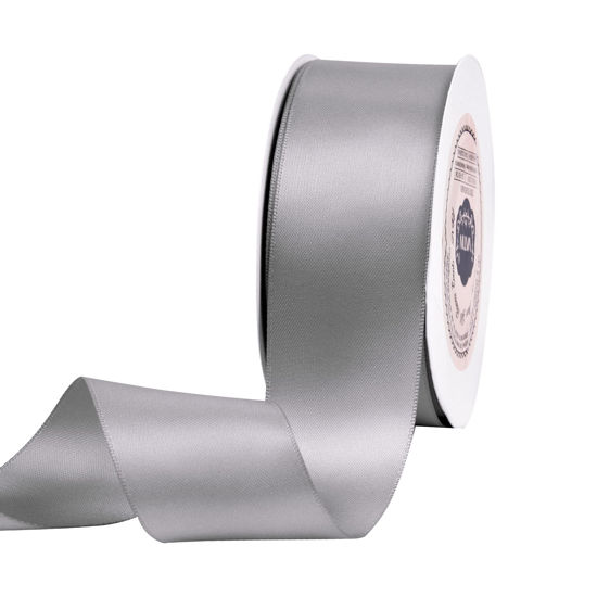 Picture of VATIN 1-1/2" Wide Double Faced Polyester Silver/Gray Satin Ribbon Continuous Ribbon- 25 Yard, Perfect for Wedding, Gift Wrapping, Bow Making & Other Projects