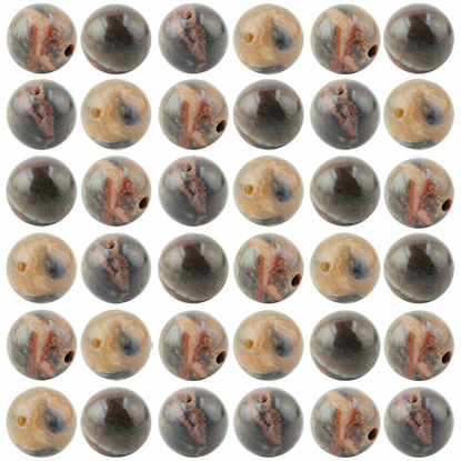 Picture of Natural Stone Beads 100pcs 6mm Ocean Jade Round Genuine Real Stone Beading Loose Gemstone Hole Size 1mm DIY Smooth Beads for Bracelet Necklace Earrings Jewelry Making (Ocean Jade, 6mm)