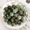 Picture of NCB 100pcs Original Natural Stone Beads Gemstone Round Loose Beads 6mm 8mm 10mm (African Turquoise, 10mm 100Beads)