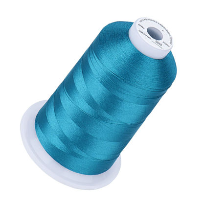 Picture of Simthread Embroidery Thread Blue Satin S055 5500 Yards, 40wt 100% Polyester for Brother, Babylock, Janome, Singer, Pfaff, Husqvarna, Bernina Machine