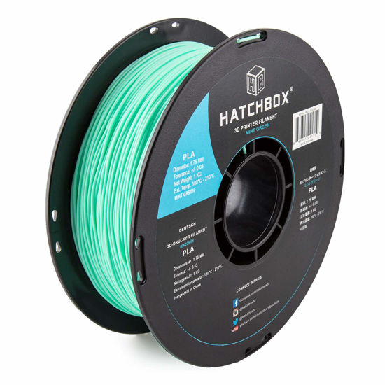 Picture of HATCHBOX 1.75mm Mint Green PLA 3D Printer Filament, 1 KG Spool, Dimensional Accuracy +/- 0.03 mm, 3D Printing Filament