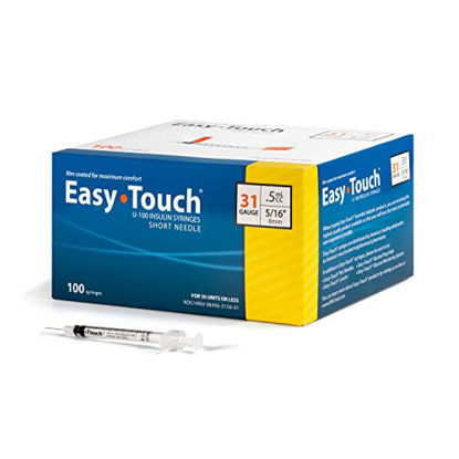 Picture of EasyTouch Insulin Syringe U-100 31G 0.5cc 5/16" (8mm) Box of 100 (Polybag)