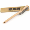 Picture of Wire Brush,Stainless Steel Wire Scratch Brush for Cleaning Rust with 14" Long Curved Beechwood Handle,Large