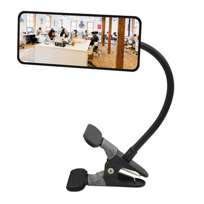 Picture of Ampper Acrylic Clip On Security Mirror, Flexible Convex Cubicle Mirror for Personal Safety and Security Desk Rear View Monitors or Anywhere (6.69" x 2.95", Rectangle)