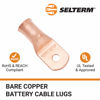 Picture of SELTERM 25pcs 3/0 AWG 1/4" Stud Battery Lugs, Ring Terminals, Heavy Duty Copper Wire Lugs, Battery Cable Ends, 000 Gauge Ring Terminal Connectors, UL Bare Copper Eyelets Electrical Battery Cable Lugs