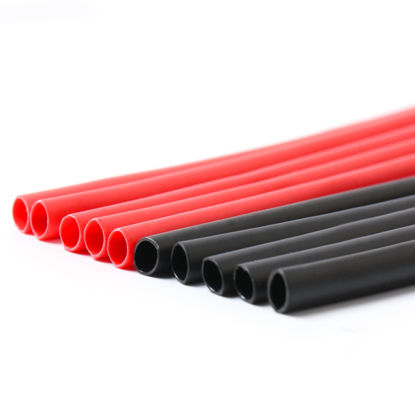 Picture of ELECFUN 1/8in Heat Shrink Tubing 3:1 Large Marine Heat Shrink Tube Dual Wall Adhesive Shrinkable Wire Wrap Tube, Fully Insulation (4 Feet Black Tubing, and 4 Feet Red Tubing)