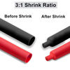 Picture of ELECFUN 1/8in Heat Shrink Tubing 3:1 Large Marine Heat Shrink Tube Dual Wall Adhesive Shrinkable Wire Wrap Tube, Fully Insulation (4 Feet Black Tubing, and 4 Feet Red Tubing)