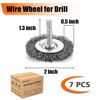 Picture of Double Elite 7 Pcs Wire Wheel for Drill, 1/4 Inch Hex Shank Steel Wire Brush for Drill, Drill Wire Brush Set Coarse Crimped Carbon Steel, Abrasive Wire Wheel Brush for Drill Rust Removal