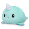 Picture of TeeTurtle - The Original Reversible Shark + Narwhal Plushie - Blue - Cute Sensory Fidget Stuffed Animals That Show Your Mood