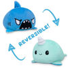 Picture of TeeTurtle - The Original Reversible Shark + Narwhal Plushie - Blue - Cute Sensory Fidget Stuffed Animals That Show Your Mood