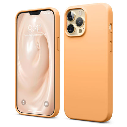 Picture of elago Compatible with iPhone 13 Pro Max Case, Liquid Silicone Case, Full Body Screen Camera Protective Cover, Shockproof, Slim Phone Case, Anti-Scratch Soft Microfiber Lining, 6.7 inch (Orange)