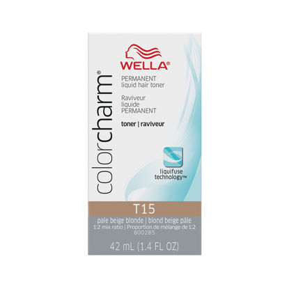 Picture of WELLA colorcharm Hair Toner, Neutralize Brass With Liquifuse Technology, T15 Pale Beige Blonde, 1.4 oz