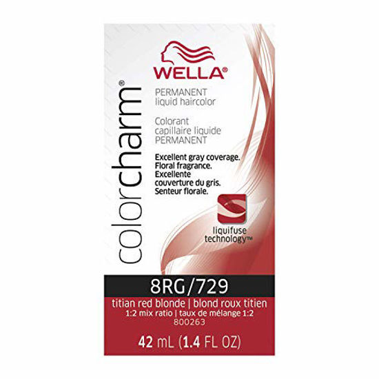 Picture of WELLA Color Charm Permanent Liquid Hair Color for Gray Coverage, 8RG Titan Red Blonde