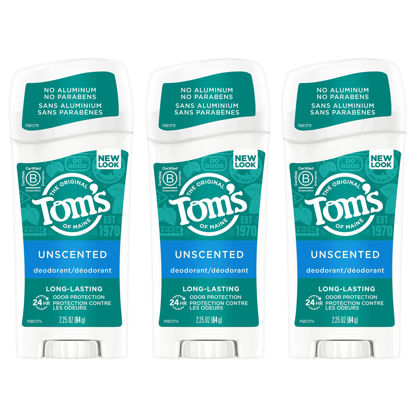 Picture of Tom's of Maine Long-Lasting Aluminum-Free Natural Deodorant for Women, Unscented, 2.25 oz. 3-Pack (Packaging May Vary)