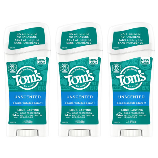 Picture of Tom's of Maine Long-Lasting Aluminum-Free Natural Deodorant for Women, Unscented, 2.25 oz. 3-Pack (Packaging May Vary)