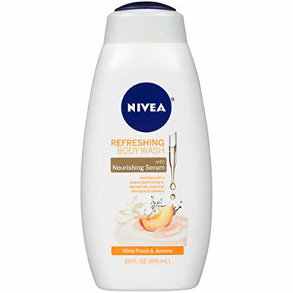 Picture of NIVEA White Peach and Jasmine Body Wash with Nourishing Serum, 20 Fl Oz