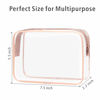 Picture of PACKISM Clear Makeup Bag with Zipper, 3 Pack Beauty Clear Cosmetic Bag TSA Approved Toiletry Bag, Travel Clear Toiletry Bag, Quart Size Bag Carry on Airport Airline Compliant Bag, Rose Pink(for age 12 or above)