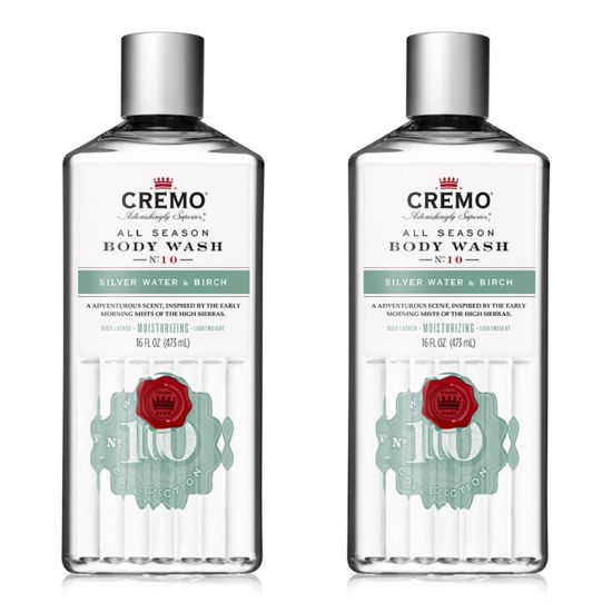 Picture of Cremo Rich-Lathering Silver Water & Birch Body Wash, A Revitalizing Combination of Glacier-Fed Streams and White Birch 16 Fl Oz (2-Pack)