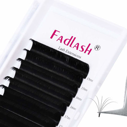 Picture of Lashes Extension Mixed Tray 15-20mm Easy Fanning Volume Lashes DD Curl 0.07 Self Fanning Eyelash Extensions 2D-10D Rapid Blooming Lashes (0.07-DD, 15-20mm Mix)