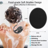 Picture of Soft Silicone Body Scrubber Handheld Shower Cleansing Brush, Gentle Exfoliating and Massage for all Kinds of Skin (Black)