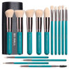 Picture of Makeup Brushes BS-MALL Premium Synthetic Foundation Powder Concealers Eye Shadows Makeup 14 Pcs Brush Set, Rose Golden, with Case (Green)