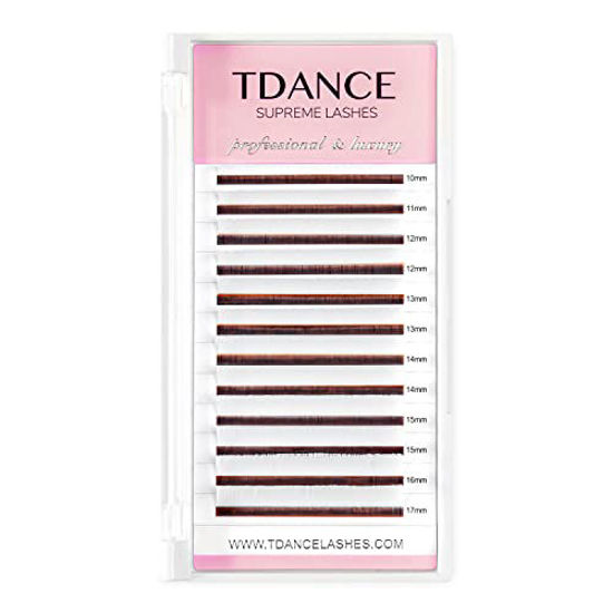 Picture of TDANCE Colorful lashes extension D Curl 0.07mm Thickness Semi Permanent Individual Eyelash Extensions Volume Lashes Professional Salon Use Mixed 10-17mm Length In One Tray (White,D-0.07,10-17mm)