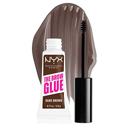 Picture of NYX PROFESSIONAL MAKEUP The Brow Glue, Extreme Hold Tinted Eyebrow Gel - Dark Brown